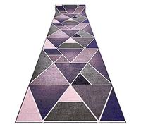 rugsx Passatoia corridoio TRIANGOLI - moderna e resistente, ideale per cucina, soggiorno e ingresso, viola 57x230 cm