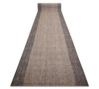 rugsx Passatoia SISAL SION 6053 cucina corridoio terrazza nero/marrone 100x1250 cm