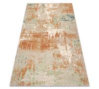 rugsx Tappeto di lana Abby 486.13.LA112 OSTA Vintage, verde moderno, terracotta, 135 x 200 cm, verde