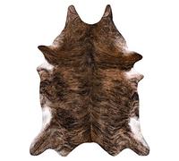 rugsx Tappeto in Pelle Bovina Artificiale Cowhide, Mucca, Motivo Animali, Finta Pelle, Tappeto per Soggiorno, casa, Camera da Letto, DIY Crafts, Marrone 155x195 cm