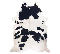 rugsx Tappeto in Pelle Bovina Artificiale Cowhide, Mucca, Motivo Animali, Finta Pelle, Tappeto per Soggiorno, casa, Camera da Letto, DIY Crafts, Bianco Nero 100x150 cm