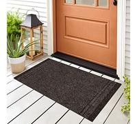 rugsx Zerbino antiscivolo MALAGA Doormat - Copertura della porta - all'esterno, all'interno, blocca la polvere, gomma, marrone 80x160 cm