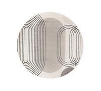 RugVista Amphi, Tappeto Moderno, Pelo Corto, ∅ 240 cm, Rotondo, Qualità cert. OEKO-TEX Standard 100, PP, Corridoio, Camera da Letto, Cucina, Salotto, Sala da Pranzo, Ufficio, Grigio/Taupe