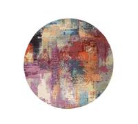 RugVista Aruba, Tappeto Moderno, Pelo Corto, ∅ 200 cm, Rotondo, Qualità cert. OEKO-TEX Standard 100, PP, Corridoio, Camera da Letto, Cucina, Salotto, Sala da Pranzo, Ufficio, Malva/Multicolore