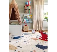 RugVista Beverly, Tappeto cameretta bimbi, 140 x 200 cm, Rettangolare, Tappeto per bambini, Polipropilene, Fabbricato a macchina, Tappeto da gioco per bambini, No sostanze nocive, Cream Beige/Blu