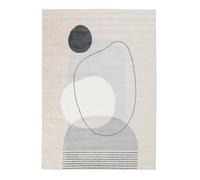 RugVista Bilbao, Tappeto Moderno, Pelo Corto, 140 x 200 cm, Rettangolare, Qualità cert. OEKO-TEX Standard 100, PP, Corridoio, Camera da Letto, Cucina, Salotto, Sala da Pranzo, Ufficio, Beige/Grigio