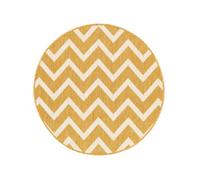 RugVista Capri, Tappeto per interni ed esterni, Tappeti moderni, Ø 100 cm, Rotonda, Pelo corto, Cucina, Corridoio, Porch, Lavabile solo a mano, Resistente ai raggi UV, Giallo