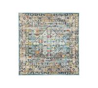 RugVista Chillon Tappeto, 200 x 200 cm, Chiaro Blu/Multi | Orientali, Quadrata, Pelo medio, Lavabile solo a secco, Oeko-Tex 100, Soggiorno, Sala da pranzo, Camera da letto, Cucina