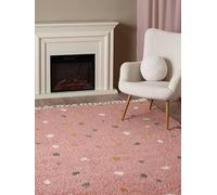 RugVista Confetti, Tappeto cameretta bimbi, 100 x 160 cm, Rettangolare, Tappeto per bambini, Polipropilene, Fabbricato a macchina, Tappeto da gioco per bambini, No sostanze nocive, Rosa