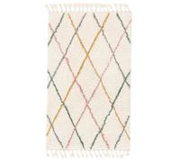 RugVista Corinna, Tappeto per bambini, Shaggy/Handloom, 160 x 100 cm, Rettangolare, Pelo medio, Soggiorno, Cameretta, Camera da letto, Lavabile solo a secco, Senza sostanze chimiche pericolose, Bian