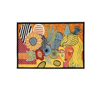 RugVista Flower Power, Tappeto, Tappeti moderni, 170 x 120 cm, Rettangolare, Pelo medio, Lavabile solo a secco, oeko_tex_100, Multi/Giallo