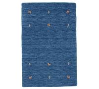 RugVista Gabbeh loom Two Lines, Tappeto, Gabbeh, 160 x 100 cm, Rettangolare, Pelo medio, Soggiorno, Sala da pranzo, Camera letto, Lavabile solo a secco, Certificato Care & Fair, Blu