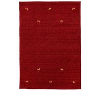 RugVista Gabbeh loom Two Lines, Tappeto Gabbeh, Pelo Lungo, 160 x 230 cm, Rettangolare, Qualità cert. CARE & FAIR, Lana, Corridoio, Camera da Letto, Cucina, Salotto, Sala da Pranzo, Ufficio, Rosso