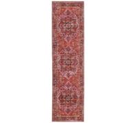 RugVista Georgia Oriental, Tappeto Moderno, Pelo Corto, 80 x 300 cm, Runner/Passatoia, Qualità cert. OEKO-TEX Standard 100, Ciniglia, Corridoio, Camera da Letto, Cucina, Salotto, Ufficio, Rosso/Rosa