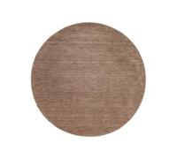 RugVista Handloom, Tappeto, Shaggy/Handloom, Ø 200 cm, Rotonda, Pelo medio, Soggiorno, Camera da letto, Lavabile solo a secco, Certificato Care & Fair, Chiaro Marrone
