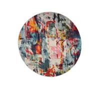 RugVista Leloudo, Tappeto Moderno, Pelo Corto, ∅ 150 cm, Rotondo, Qualità cert. OEKO-TEX Standard 100, PP, Corridoio, Camera da Letto, Cucina, Salotto, Sala da Pranzo, Ufficio, Multicolore