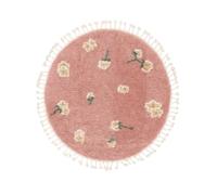 RugVista Linnea, Tappeto cameretta bimbi, ∅ 100 cm, Rotondo, Tappeto per bambini, Polipropilene, Fabbricato a macchina, Tappeto da gioco per bambini, No sostanze nocive, Rosa