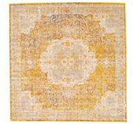 RugVista Nadia, Tappeto Moderno, Pelo Corto, 200 x 200 cm, Quadrato, Qualità cert. OEKO-TEX Standard 100, PP, Corridoio, Camera da Letto, Cucina, Salotto, Sala da Pranzo, Ufficio, Giallo