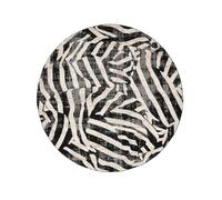 RugVista Nalori, Tappeto Moderno, Pelo Corto, ∅ 240 cm, Rotondo, Qualità cert. OEKO-TEX Standard 100, PP/Poliestere, Corridoio, Camera da Letto, Cucina, Salotto, Sala da Pranzo, Ufficio, Nero/Beige
