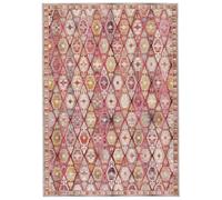 RugVista Nenax, Tappeto Moderno, Pelo Corto, 140 x 200 cm, Rettangolare, Qualità cert. OEKO-TEX Standard 100, PP, Corridoio, Camera da Letto, Cucina, Salotto, Sala da Pranzo, Ufficio, Rosso/Rosa