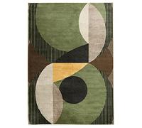 RugVista Rondo, Tappeto Moderno, Pelo Corto, 160 x 230 cm, Rettangolare, Qualità cert. OEKO-TEX Standard 100, Poliestere, Corridoio, Camera da Letto, Cucina, Salotto, Ufficio, Verde giallo