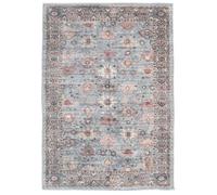 RugVista Shabibi Oriental, Tappeto Moderno, Pelo Corto, 120 x 180 cm, Rettangolare, Qualità cert. OEKO-TEX Standard 100, Ciniglia/Iuta, Corridoio, Camera da Letto, Cucina, Salotto, Ufficio, Azzurro
