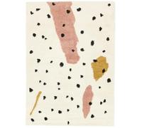 RugVista Spotty, Tappeto per cameretta, 140 x 200 cm, Tappeto per bambini, Tappeto per bambini, Tappeto da gioco, handloom shaggy, Fatto a macchina, Pelo alto, No sostanze nocive, Bianco spento