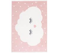 RugVista Sweet dreams, Tappeto per bambini, Tappeti moderni, 160 x 100 cm, Rettangolare, Pelo corto, Cameretta, Lavabile in lavatrice, Senza sostanze chimiche pericolose, Rosa