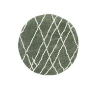 RugVista Tangier, Tappeto Shaggy/Handloom, Pelo Corto, ∅ 150 cm, Rotondo, Qualità cert. OEKO-TEX Standard 100, PP, Corridoio, Camera da Letto, Cucina, Salotto, Sala da Pranzo, Ufficio, Verde