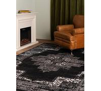 RugVista Vintage Vega, Tappeto Moderno, Pelo Corto, 160 x 230 cm, Rettangolare, Qualità cert. OEKO-TEX Standard 100, PP, Corridoio, Camera da Letto, Cucina, Salotto, Sala da Pranzo, Ufficio, Carbone