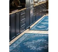 RugVista Vintage Vega, Tappeto, Tappeti moderni, 300 x 80 cm, Rettangolare, Pelo corto, Soggiorno, Sala da pranzo, Camera letto, Cucina, Corridoio, Lavabile solo a secco, oeko_tex_100, Scuro Blu/Tur