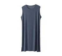 RUHANE Camicie da Notte Senza Maniche da Uomo, Pigiama da Notte Modal Ultra Morbido da Uomo Camicia da Notte Loose Fit L-3XL,High Gray,XL