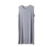 RUHANE Camicie da Notte Senza Maniche da Uomo, Pigiama da Notte Modal Ultra Morbido da Uomo Camicia da Notte Loose Fit L-3XL,Cement Gray,XXL