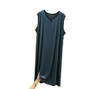 RUHANE Camicie da Notte Senza Maniche da Uomo, Pigiama Modale Classico da Uomo Camicia da Notte Ultra Morbida Camicia da Notte Ampia L-3XL,Dark Green,XL