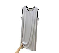 RUHANE Camicie da Notte Senza Maniche da Uomo, Pigiama Modale Classico da Uomo Camicia da Notte Ultra Morbida Camicia da Notte Ampia L-3XL,Light Gray,L