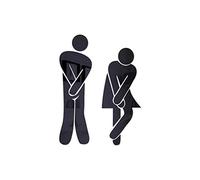 RUHEN Adesivo da Parete con Specchio per WC con Donna e Uomo, Adesivi 3D in Acrilico per specchi da Bagno, per la casa, l'hotel, i cartelli per Porte dei bagni