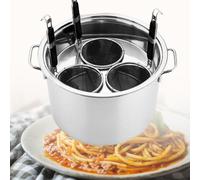 RUHEN Cuocipasta con Inserti, Set di Inserti per pentola a 3/4/5 Fori, pentola in Acciaio Inossidabile e cestello scolapasta