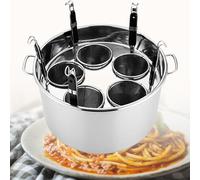 RUHEN Cuocipasta con Inserti, Set di Inserti per pentola a 3/4/5 Fori, pentola in Acciaio Inossidabile e cestello scolapasta