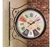 RUHEN Orologi da Giardino per Esterni, da Appendere su Entrambi i Lati
