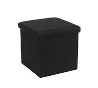 RUHEN SoggiornoPiedeSgabello Pieghevole in Lino, Contenitore con Coperchio, cubo da 38 cm, Piccolo Contenitore per Cuscino del Sedile