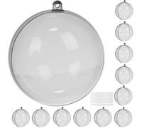 Ruhhy 12 palline di Natale trasparenti da riempire, in acrilico, 8 cm, 20508