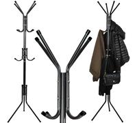 Ruhhy Appendiabiti a 12 ganci, 3 livelli, 175 cm, per giacche, cappotti, sciarpe, borse, cappelli, metallo nero/bianco 23814, colore: nero/bianco
