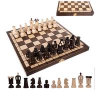 Ruhhy Scacchi 26038 - Scacchi e scacchiera in legno, 30,5 x 30,5 cm