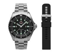 Ruhla Orologio Automatico Minentaucher Con Nero Cambiare Banda 4960M5-Set
