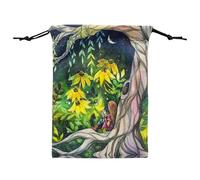 Ruhnjyg Borsa con coulisse per dadi | Borse con coulisse per carte dei tarocchi con stampa animalier,Tasca portaoggetti, custodia regalo, sacchetti di velluto, portatile per cristalli, dadi, tarocchi