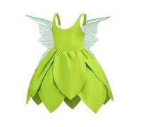Ruhnjyg Costume da principessa da fata, per bambine, verde, con ali, adatto a tema, danza scolastica, Halloween, regalo per ragazze di 3, 4, 5, 6, 7, 8 anni