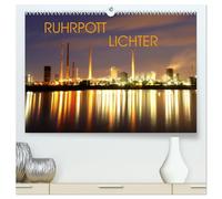 RUHRPOTT LICHTER (hochwertiger Premium Wandkalender 2026 DIN A2 quer), Kunstdruck in Hochglanz: Eine nächtliche Reise durch das Ruhrgebiet wo Industrie und Kunst Objekte ins Licht gerückt