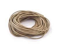 RUHTEUO 1-3mm 5 M/Borsa Rotonda Collana di Cuoio Corde Gioielli Fai da Te Handchain Fare Accessori Bagagli Appeso Tag Corda(Khaki,1mm)