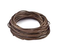 RUHTEUO 1-3mm 5 M/Borsa Rotonda Collana di Cuoio Corde Gioielli Fai da Te Handchain Fare Accessori Bagagli Appeso Tag Corda(Light Coffee,2mm)