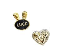 RUHTEUO 2 Pezzi Di Strass Bling Orso Ciondoli For Lacci Delle Scarpe ABS Cuore Papillon Decorazioni In Pizzo Per Tacchi E Calzature Basse(2PCS Rabbit Heart)
